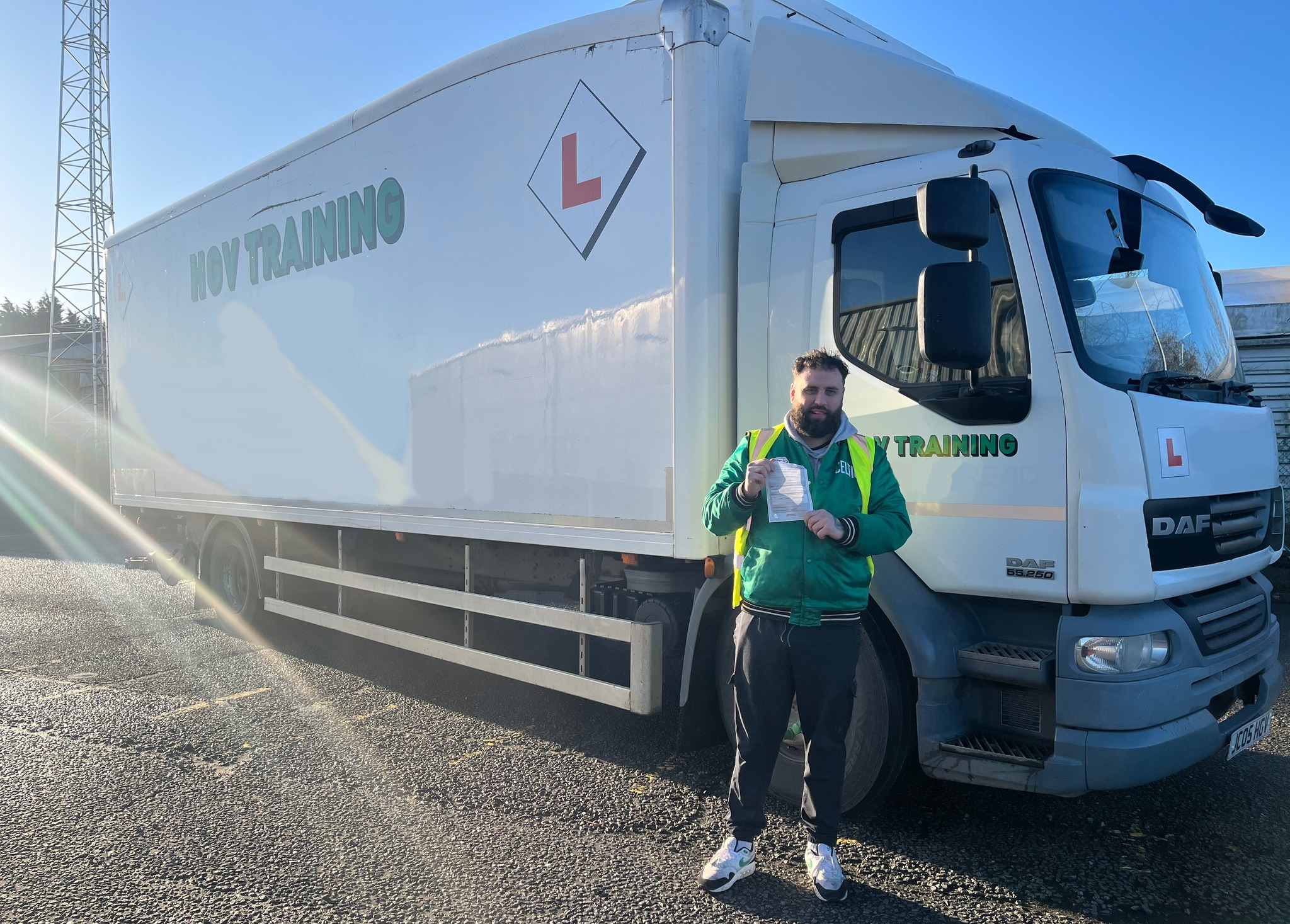 A white articulated lorry